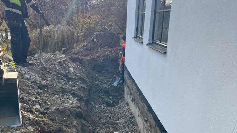 Dränering runt villa – Problemet