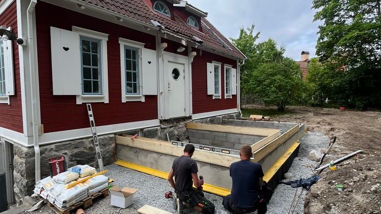 Utgrävning för tillbyggnad – Genomförandet